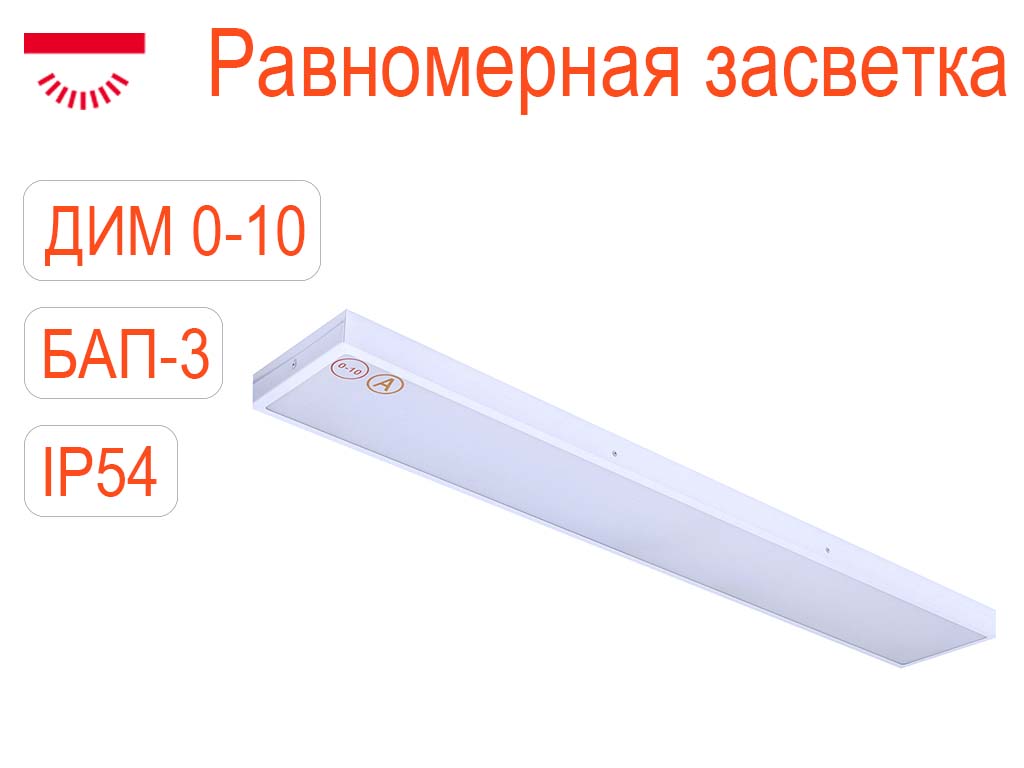 Светодиодные светильники заливающего света IP54 диммируемые 0-10 БАП-3 - фото 2